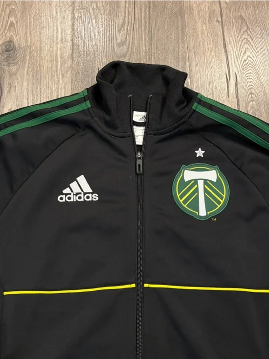 Portland Timbers Adidas Track Jacket Warm Up MLS Men's S Stripe Full Zip Warm-up - Picture 3 of 13